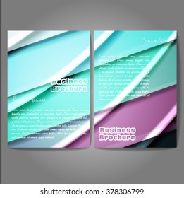 Vector brochure template design, A4 size with colorful wavy polygonal pattern. Professional business flyer template or corporate banner design, can be use for publishing, print and presentation.