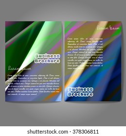 Vector brochure template design, A4 size with colorful wavy polygonal pattern. Professional business flyer template or corporate banner design, can be use for publishing, print and presentation.