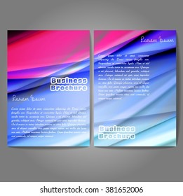 Vector brochure template design, A4 size with colorful wavy polygonal pattern. Professional business flyer template or corporate banner design, can be use for publishing, print and presentation.