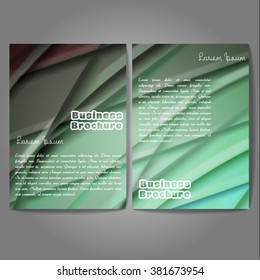Vector brochure template design, A4 size with colorful wavy polygonal pattern. Professional business flyer template or corporate banner design, can be use for publishing, print and presentation.
