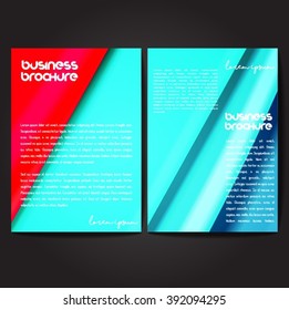 Vector brochure template design, A4 size with colorful wavy polygonal pattern. Professional business flyer template or corporate banner design, can be use for publishing, print and presentation.