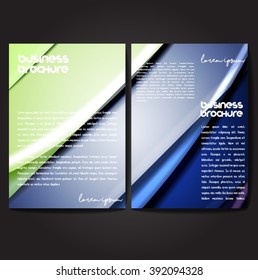 Vector brochure template design, A4 size with colorful wavy polygonal pattern. Professional business flyer template or corporate banner design, can be use for publishing, print and presentation.