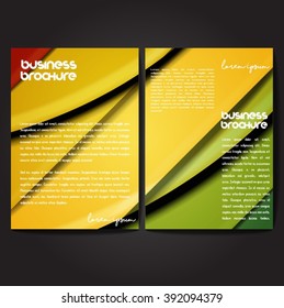 Vector brochure template design, A4 size with colorful wavy polygonal pattern. Professional business flyer template or corporate banner design, can be use for publishing, print and presentation.