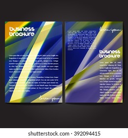 Vector brochure template design, A4 size with colorful wavy polygonal pattern. Professional business flyer template or corporate banner design, can be use for publishing, print and presentation.
