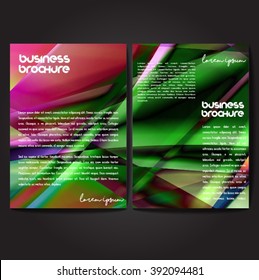 Vector brochure template design, A4 size with colorful wavy polygonal pattern. Professional business flyer template or corporate banner design, can be use for publishing, print and presentation.