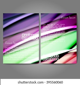 Vector brochure template design, A4 size with colorful wavy polygonal pattern. Professional business flyer template or corporate banner design, can be use for publishing, print and presentation.