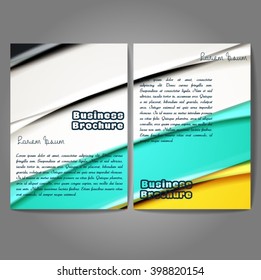 Vector brochure template design, A4 size with colorful wavy polygonal pattern. Professional business flyer template or corporate banner design, can be use for publishing, print and presentation.