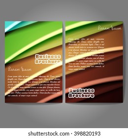 Vector brochure template design, A4 size with colorful wavy polygonal pattern. Professional business flyer template or corporate banner design, can be use for publishing, print and presentation.