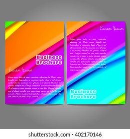 Vector brochure template design, A4 size with colorful wavy polygonal pattern. Professional business flyer template or corporate banner design, can be use for publishing, print and presentation.