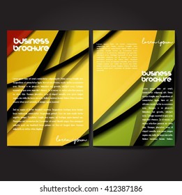 Vector brochure template design, A4 size with colorful wavy polygonal pattern. Professional business flyer template or corporate banner design, can be use for publishing, print and presentation.