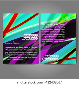 Vector brochure template design, A4 size with colorful wavy polygonal pattern. Professional business flyer template or corporate banner design, can be use for publishing, print and presentation.