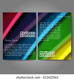 Vector brochure template design, A4 size with colorful wavy polygonal pattern. Professional business flyer template or corporate banner design, can be use for publishing, print and presentation.