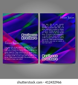 Vector brochure template design, A4 size with colorful wavy polygonal pattern. Professional business flyer template or corporate banner design, can be use for publishing, print and presentation.