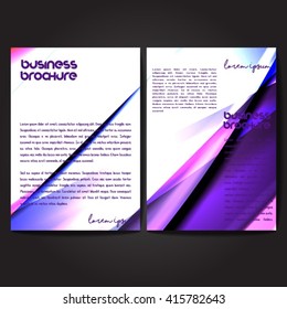 Vector brochure template design, A4 size with colorful wavy polygonal pattern. Professional business flyer template or corporate banner design, can be use for publishing, print and presentation.