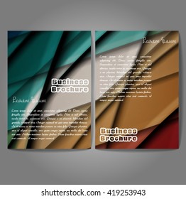 Vector brochure template design, A4 size with colorful wavy polygonal pattern. Professional business flyer template or corporate banner design, can be use for publishing, print and presentation.