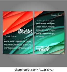 Vector brochure template design, A4 size with colorful wavy polygonal pattern. Professional business flyer template or corporate banner design, can be use for publishing, print and presentation.