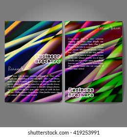 Vector brochure template design, A4 size with colorful wavy polygonal pattern. Professional business flyer template or corporate banner design, can be use for publishing, print and presentation.