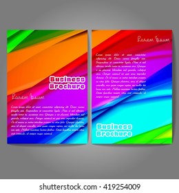 Vector brochure template design, A4 size with colorful wavy polygonal pattern. Professional business flyer template or corporate banner design, can be use for publishing, print and presentation.