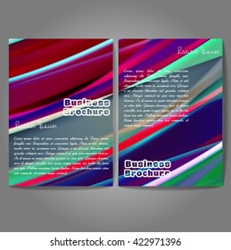 Vector brochure template design, A4 size with colorful wavy polygonal pattern. Professional business flyer template or corporate banner design, can be use for publishing, print and presentation.