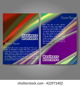 Vector brochure template design, A4 size with colorful wavy polygonal pattern. Professional business flyer template or corporate banner design, can be use for publishing, print and presentation.