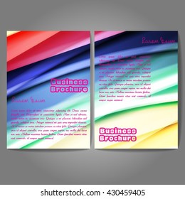 Vector brochure template design, A4 size with colorful wavy polygonal pattern. Professional business flyer template or corporate banner design, can be use for publishing, print and presentation.