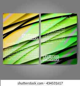Vector brochure template design, A4 size with colorful wavy polygonal pattern. Professional business flyer template or corporate banner design, can be use for publishing, print and presentation.