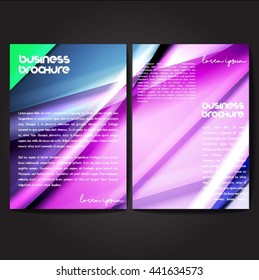 Vector brochure template design, A4 size with colorful wavy polygonal pattern. Professional business flyer template or corporate banner design, can be use for publishing, print and presentation.