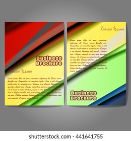 Vector brochure template design, A4 size with colorful wavy polygonal pattern. Professional business flyer template or corporate banner design, can be use for publishing, print and presentation.