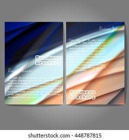 Vector brochure template design, A4 size with colorful wavy polygonal pattern. Professional business flyer template or corporate banner design, can be use for publishing, print and presentation.