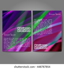 Vector brochure template design, A4 size with colorful wavy polygonal pattern. Professional business flyer template or corporate banner design, can be use for publishing, print and presentation.