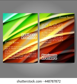 Vector brochure template design, A4 size with colorful wavy polygonal pattern. Professional business flyer template or corporate banner design, can be use for publishing, print and presentation.