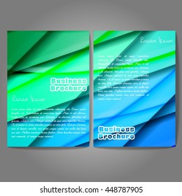 Vector brochure template design, A4 size with colorful wavy polygonal pattern. Professional business flyer template or corporate banner design, can be use for publishing, print and presentation.