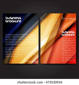 Vector brochure template design, A4 size with colorful wavy polygonal pattern. Professional business flyer template or corporate banner design, can be use for publishing, print and presentation.