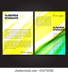Vector brochure template design, A4 size with colorful wavy polygonal pattern. Professional business flyer template or corporate banner design, can be use for publishing, print and presentation.