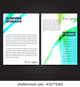 Vector brochure template design, A4 size with colorful wavy polygonal pattern. Professional business flyer template or corporate banner design, can be use for publishing, print and presentation.