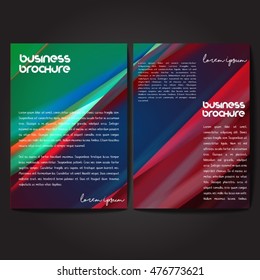 Vector brochure template design, A4 size with colorful wavy polygonal pattern. Professional business flyer template or corporate banner design, can be use for publishing, print and presentation.