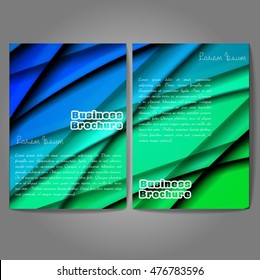 Vector brochure template design, A4 size with colorful wavy polygonal pattern. Professional business flyer template or corporate banner design, can be use for publishing, print and presentation.