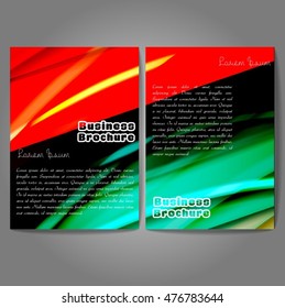 Vector brochure template design, A4 size with colorful wavy polygonal pattern. Professional business flyer template or corporate banner design, can be use for publishing, print and presentation.