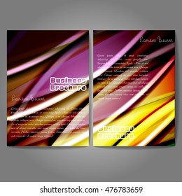 Vector brochure template design, A4 size with colorful wavy polygonal pattern. Professional business flyer template or corporate banner design, can be use for publishing, print and presentation.