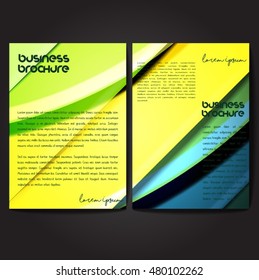 Vector brochure template design, A4 size with colorful wavy polygonal pattern. Professional business flyer template or corporate banner design, can be use for publishing, print and presentation.
