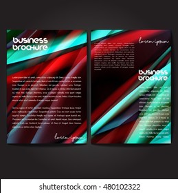 Vector brochure template design, A4 size with colorful wavy polygonal pattern. Professional business flyer template or corporate banner design, can be use for publishing, print and presentation.