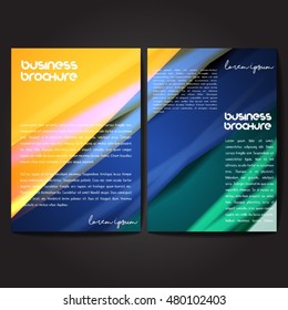 Vector brochure template design, A4 size with colorful wavy polygonal pattern. Professional business flyer template or corporate banner design, can be use for publishing, print and presentation.