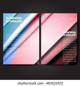 Vector brochure template design, A4 size with colorful wavy polygonal pattern. Professional business flyer template or corporate banner design, can be use for publishing, print and presentation.