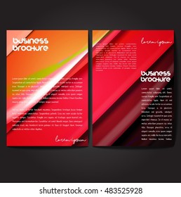 Vector brochure template design, A4 size with colorful wavy polygonal pattern. Professional business flyer template or corporate banner design, can be use for publishing, print and presentation.