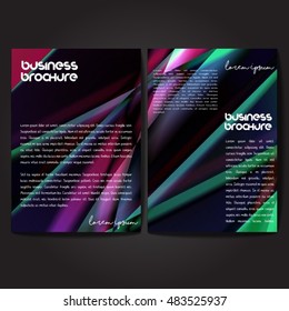 Vector brochure template design, A4 size with colorful wavy polygonal pattern. Professional business flyer template or corporate banner design, can be use for publishing, print and presentation.