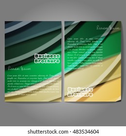 Vector brochure template design, A4 size with colorful wavy polygonal pattern. Professional business flyer template or corporate banner design, can be use for publishing, print and presentation.