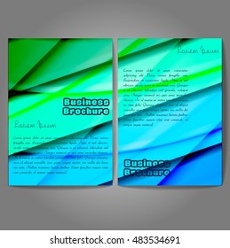 Vector brochure template design, A4 size with colorful wavy polygonal pattern. Professional business flyer template or corporate banner design, can be use for publishing, print and presentation.