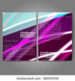 Vector brochure template design, A4 size with colorful wavy polygonal pattern. Professional business flyer template or corporate banner design, can be use for publishing, print and presentation.