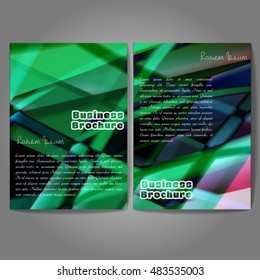 Vector brochure template design, A4 size with colorful wavy polygonal pattern. Professional business flyer template or corporate banner design, can be use for publishing, print and presentation.