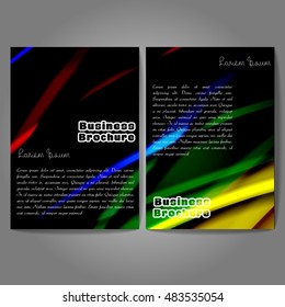 Vector brochure template design, A4 size with colorful wavy polygonal pattern. Professional business flyer template or corporate banner design, can be use for publishing, print and presentation.